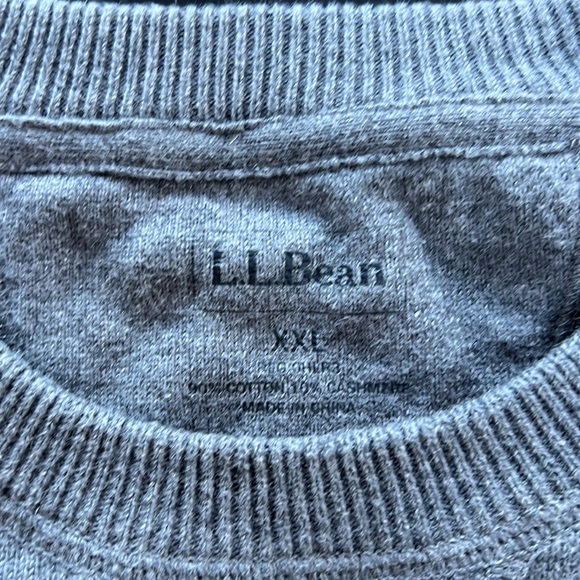 L.L. Bean Cashmere Cotton Blend Crewneck Grey Gray Sweater - Picture 2 of 5